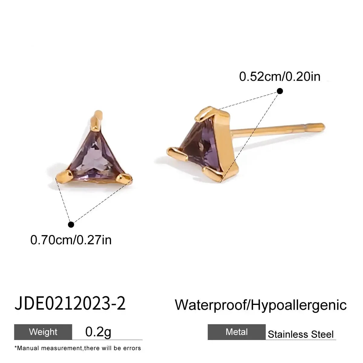Uworld Minimalism Birthstone Gold Color Ear studs Grace Personalized Delicate Gemstone Earring Dainty Birth Month Stone Charm