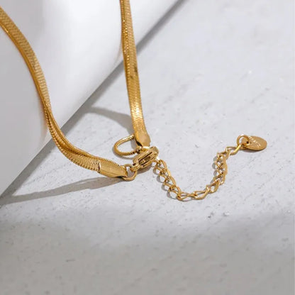 Double Layer Water Drop Pendant Necklace – 18K Gold Stainless Steel