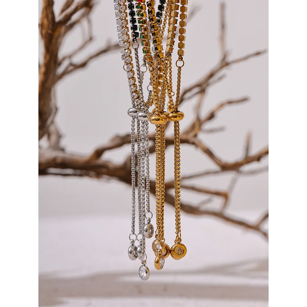 4MM Cubic Zirconia Tennis Bracelet – Gold Plated Stainless Steel Water Resistant