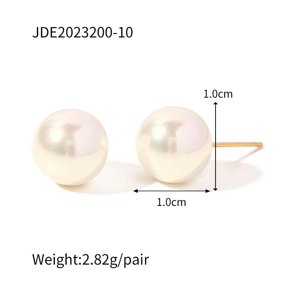 Uworld High Quality Imitation Pearls Drop Stainless Steel Golden Korean Hoop Earrings Charms Fashion Jewelry Bijoux Femme Gift