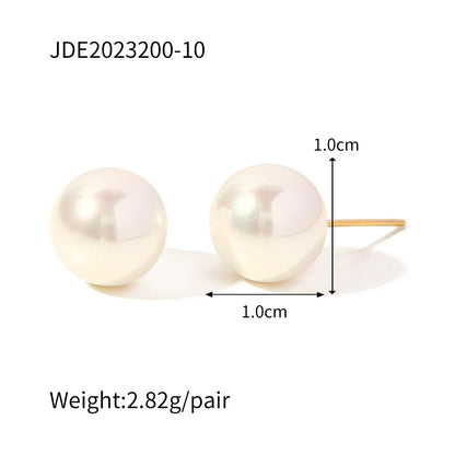 Uworld High Quality Imitation Pearls Drop Stainless Steel Golden Korean Hoop Earrings Charms Fashion Jewelry Bijoux Femme Gift