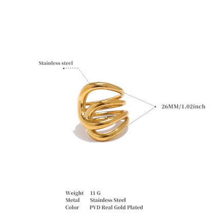 Luxe Jewels Gold Plated Stylish Unique Design Stainless Steel Ring – 18K Gold Plated Waterproof Jewellery