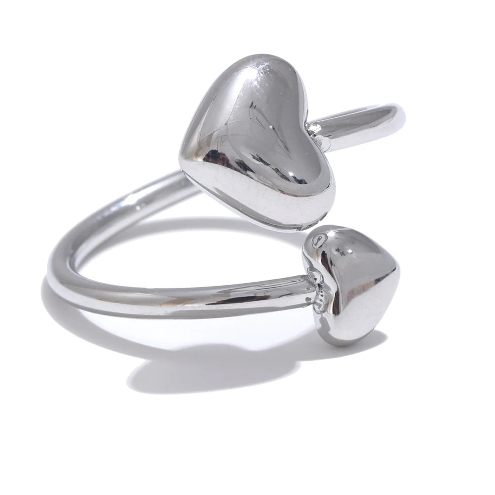 Luxe Jewels Handmade Stainless Steel Heart Ring – High-Quality Waterproof Jewelry