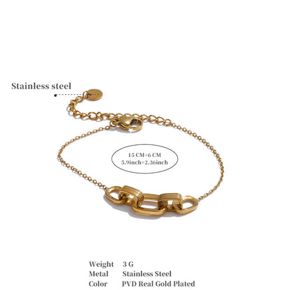 Square Hollow Stainless Steel Bracelet – 18K Gold Plated Tarnish-Resistant