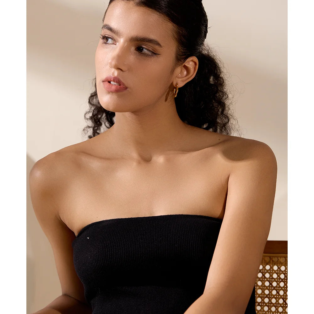 Minimalist Stainless Steel Fashion Huggie Earrings High Quality Waterproof Jewelry Women