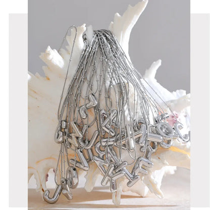 Waterproof 26 English Letter Initial Name Pendant Necklace Stainless Steel 18K PVD Plated A to Z Charm Jewelry Wholesale