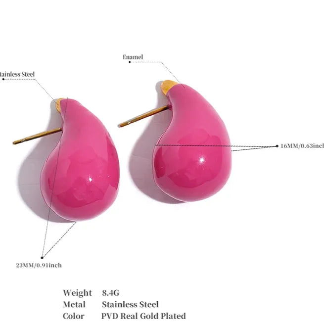 Modern Enamel Water Drop Earrings – Fashionable Jewelry