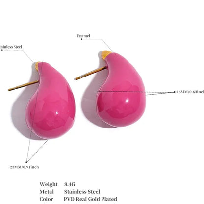 Modern Enamel Water Drop Earrings – Fashionable Jewelry