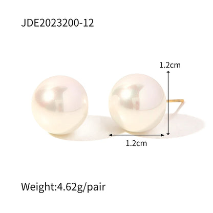 Uworld High Quality Imitation Pearls Drop Stainless Steel Golden Korean Hoop Earrings Charms Fashion Jewelry Bijoux Femme Gift