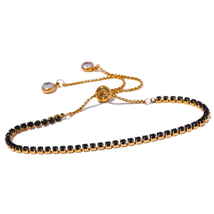 4MM Cubic Zirconia Tennis Bracelet – Gold Plated Stainless Steel Water Resistant