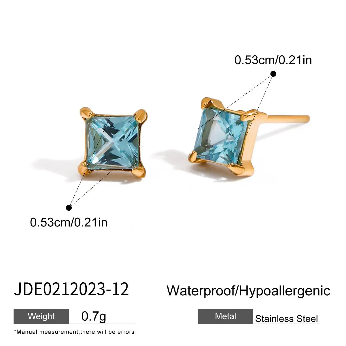 Uworld Minimalism Birthstone Gold Color Ear studs Grace Personalized Delicate Gemstone Earring Dainty Birth Month Stone Charm