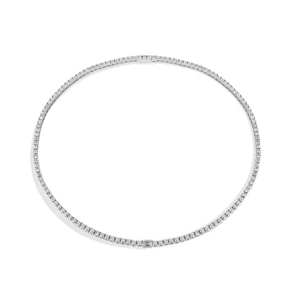 Luxe Jewels - 3mm Moissanite Tennis Necklace for Women 925 Sterling Silver 14.5 Carat Moissanites