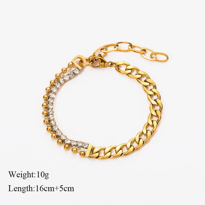 Green Crystal Clover Charm Bracelet – Waterproof Stainless Steel Bangle