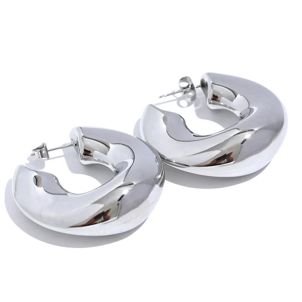 316 Stainless Steel Geometric Creative Chunky Unusual Earrings Minimalist Metal High Quality Golden Statement Jewelry