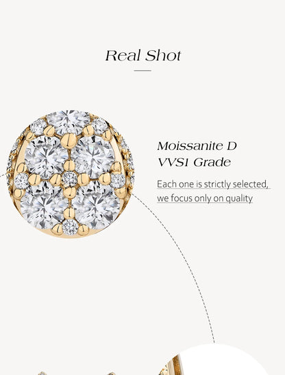 Luxe Jewels Teardrop Shape Earrings Moissanite - Round Cut 925 Sterling Silver Rhodium Plated For Women