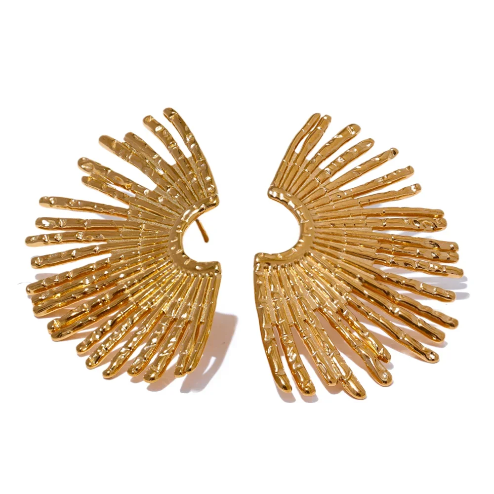 Premium Zircon Gold Plated Stud Earrings – Stylish & Elegant Design