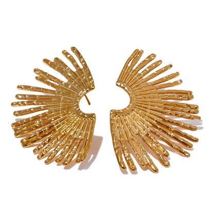 Premium Zircon Gold Plated Stud Earrings – Stylish & Elegant Design