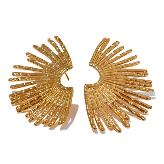 Premium Zircon Gold Plated Stud Earrings – Stylish & Elegant Design