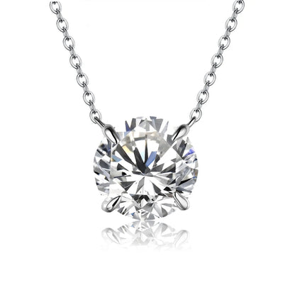 Luxe Jewels Moissanite Diamond 6.5mm 1CT Necklace Pendant For Women - 925 Silver Necklace
