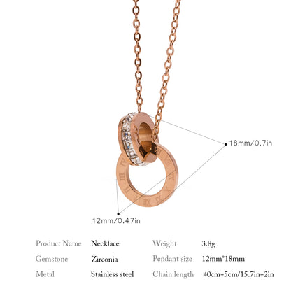 Classics Round Earrings for Women - Roman Numerals Stainless Steel Gold Plated Earring Vintage Jewelry