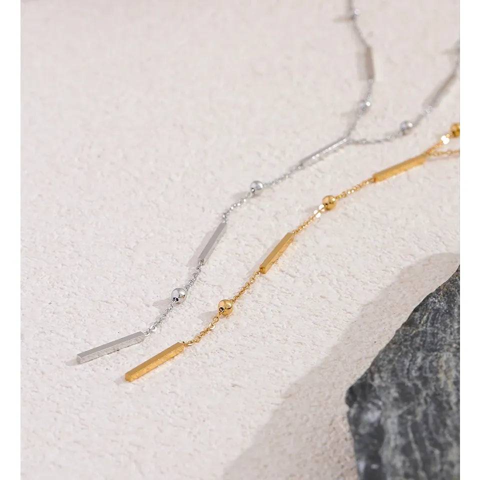 Thin Long Necklace – 316L Gold Stainless Steel Chic Jewelry