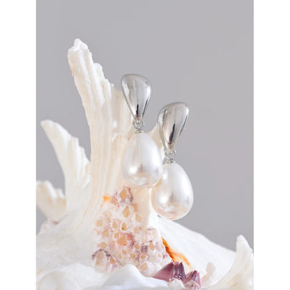 Pearl Drop Elegant Earrings Stylish Stainless Steel Versatile Daily Jewelry