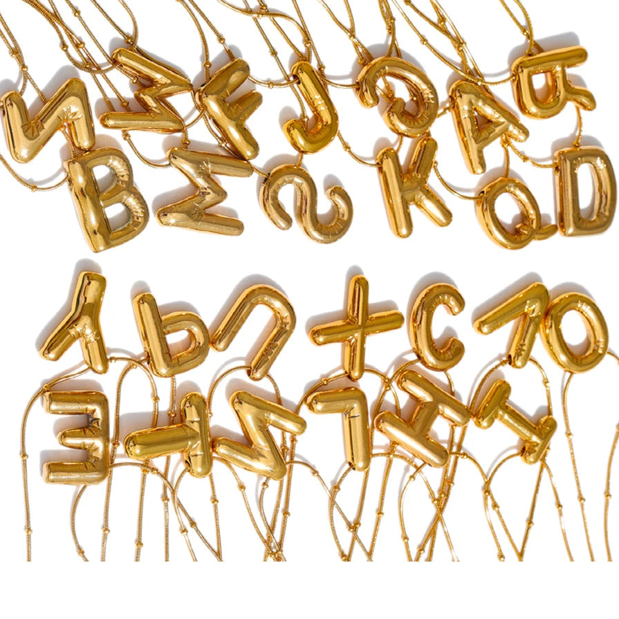 Waterproof 26 English Letter Initial Name Pendant Necklace Stainless Steel 18K PVD Plated A to Z Charm Jewelry Wholesale