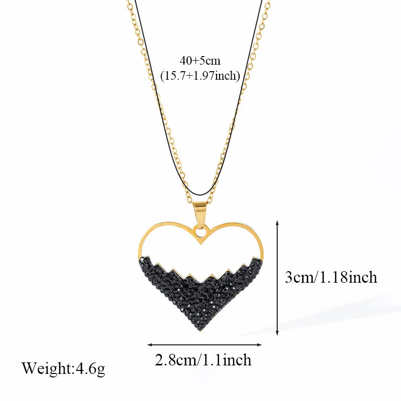Hollow Heart Jewelry Set – 316L Stainless Steel Necklace & Earrings