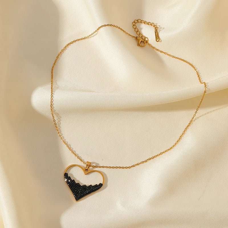 Hollow Heart Jewelry Set – 316L Stainless Steel Necklace & Earrings