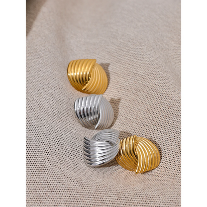 Stainless Steel Geometric Stud Earrings Hypoallergenic - 18K Gold PVD Plated Jewelry