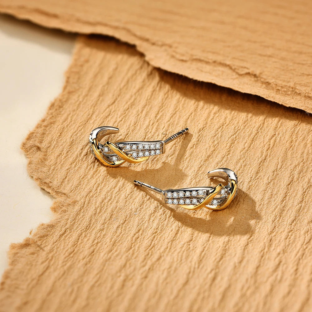 Luxe Jewels Moissanite 925 Sterling Silver Stud Earrings for Women