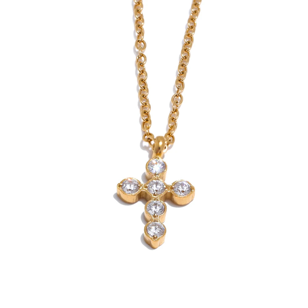 Gold & Platinum Plated Cross Necklace – Chic Religious Jewelry