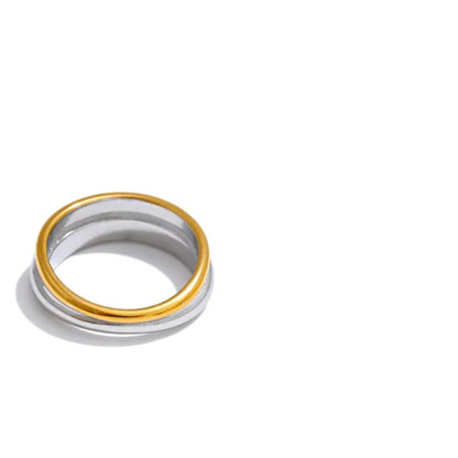 Luxe Jewels Dual Colour Ring – 18K Gold Plated Stainless Steel Trending Jewelry