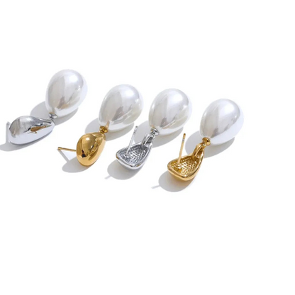 Pearl Drop Elegant Earrings Stylish Stainless Steel Versatile Daily Jewelry