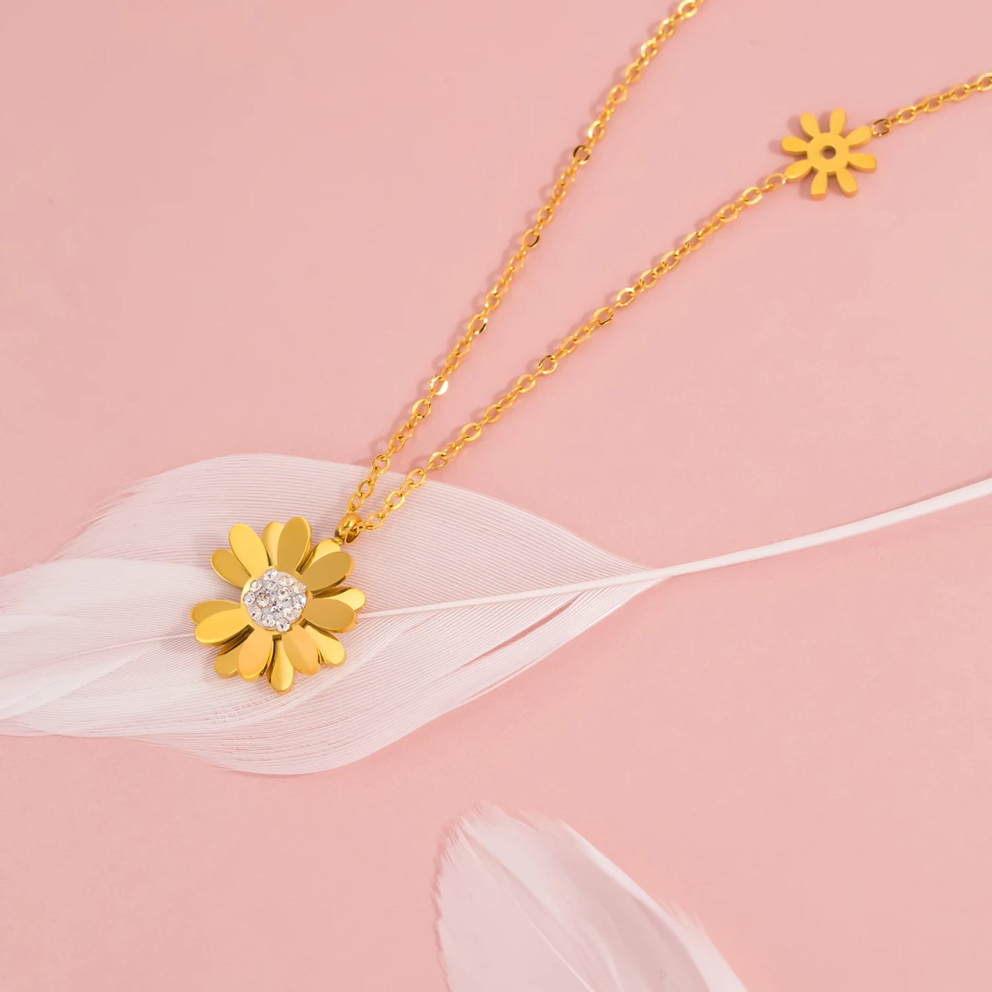 18K Gold Plated Stainless Steel Little Daisy Stud Earrings for Women - Tarnish Resistant Charm Jewelry Set