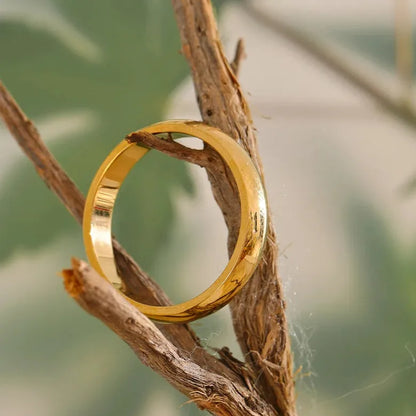 Luxe Jewels Stainless Steel Smooth Ring – 18K Gold Plated Hypoallergenic Jewelry