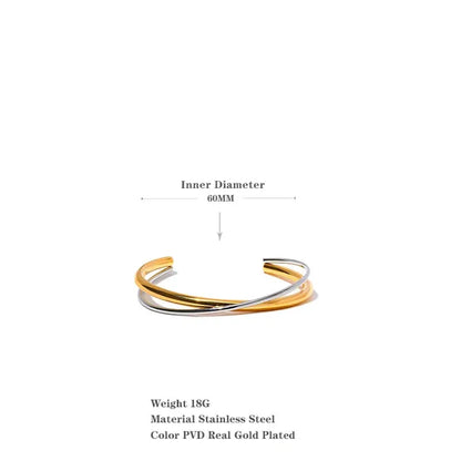 Double Color Geometric Cuff – 18K Gold Plated Stainless Steel