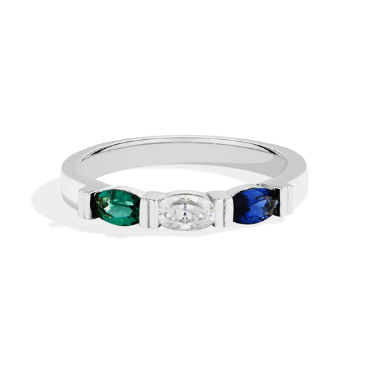 Luxe Jewels Oval Cut Lab Emerald Moissanite Ring S925 Silver 18k Gold Plated Colorful Ring for Women
