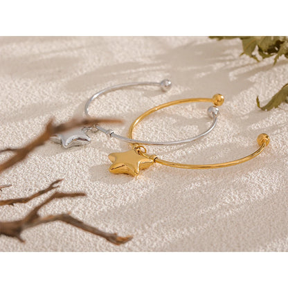 Star Cuff Bracelet – 18K Gold Stainless Steel Waterproof Bracelet