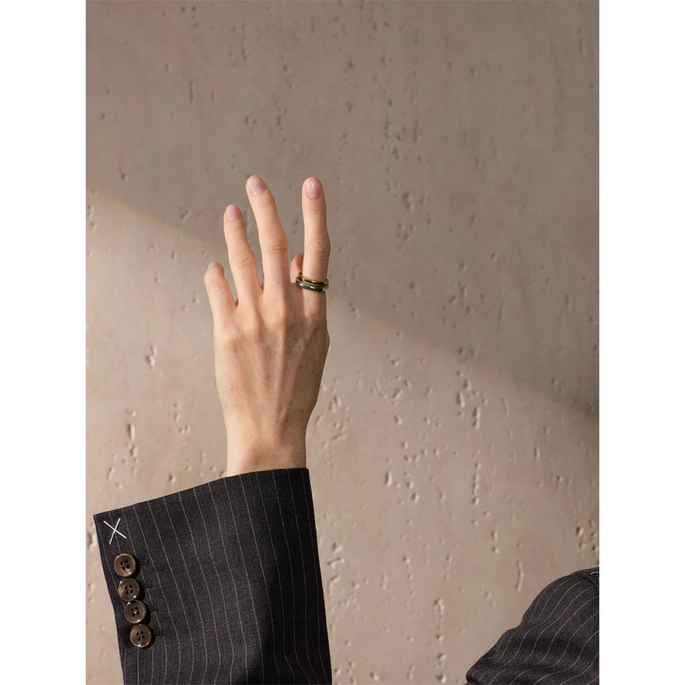 Luxe Jewels Dual Colour Ring – 18K Gold Plated Stainless Steel Trending Jewelry