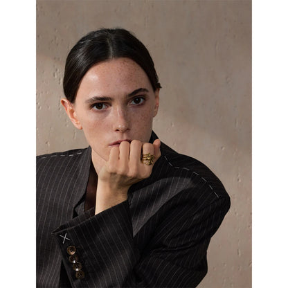 Luxe Jewels 316L Stainless Steel Layered Hollow Ring – 18K PVD Gold Plated Jewelry