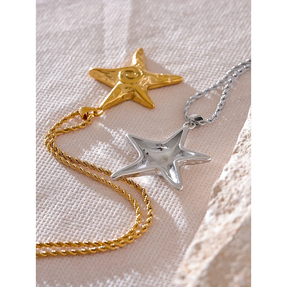 Handcrafted Gold Starfish Pendant Necklace – Ocean-Themed Jewelry