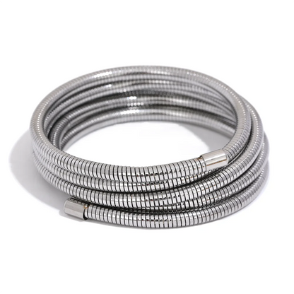Stainless Steel Stackable Multi-Layer Arm Bracelet Bangle Metal Elastic Waterproof Unisex Jewelry