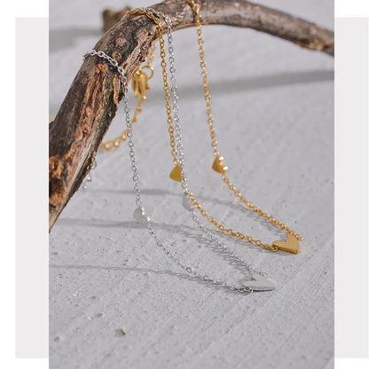 Heart Charm Anklet – Gold & Silver 18K PVD Stainless Steel