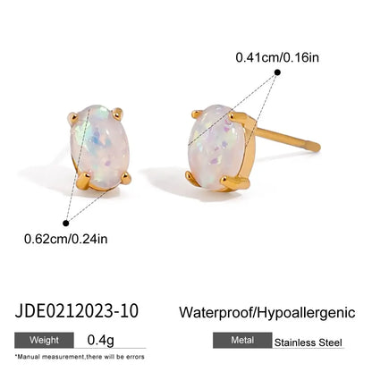 Uworld Minimalism Birthstone Gold Color Ear studs Grace Personalized Delicate Gemstone Earring Dainty Birth Month Stone Charm