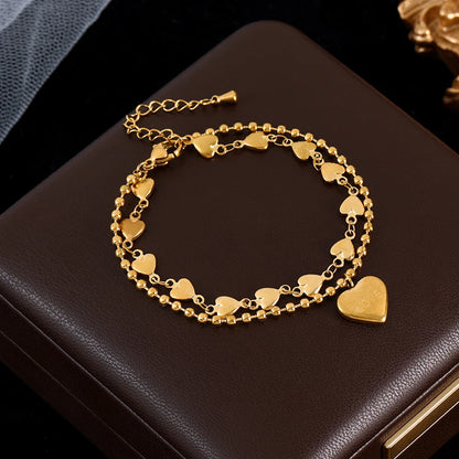 Green Crystal Clover Charm Bracelet – Waterproof Stainless Steel Bangle