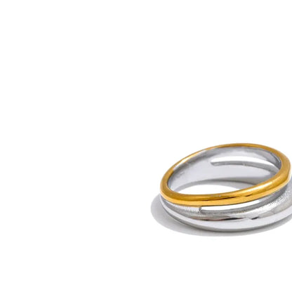 Luxe Jewels Dual Colour Ring – 18K Gold Plated Stainless Steel Trending Jewelry