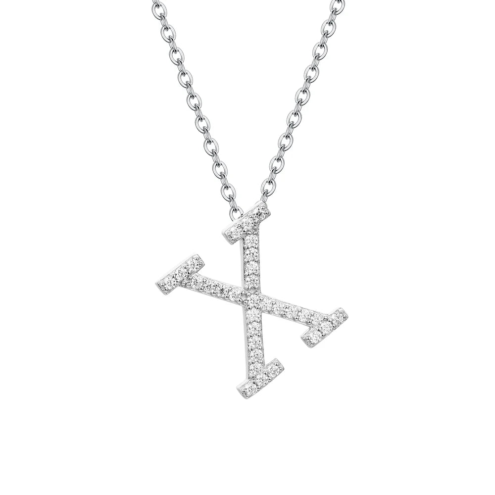 Valentine's Day Gift  - Letter Necklaces Pendants 100% 925 Sterling Silver Unisex (D VVS1 Colour Moissanite)Jewelry