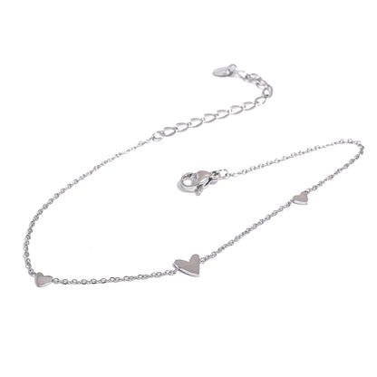 Heart Charm Anklet – Gold & Silver 18K PVD Stainless Steel