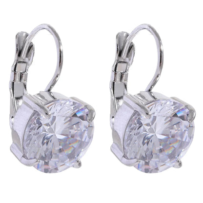 Colorful Cubic Zirconia Round Hoop Earrings – Gold Plated